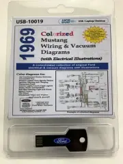 1969 Colorized Mustang Wiring And Vacuum Diagrams Manual (USB) USB10019