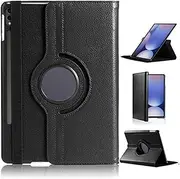 DN Technology Case For Samsung Galaxy Tab S10 Plus / S9 FE+ / S9+ 12.4 inch Multi Angle 360° Rotating Smart Folio Protective Tablet Cover with S Pen Holder (BLACK)