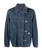 clip-fastening denim jacket XL Blue
