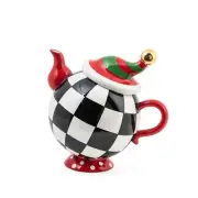 MacKENZIE CHILDS GRANNY KITSCH TIPSY TEAPOT BNIB