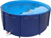 Outdoor Fish Pond, Above Ground Koi Pond with Drain Valve, Large Capacity Fish Tank Above Ground, Used for Swimming Above Ground(1x0.8m)