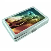 Elephant Art D30 Silver Metal Cigarette Case RFID Protection Wallet
