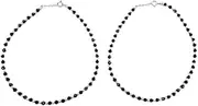 [Tongari] 925 Pure Silver Anklet With Black Crystal & Silver Beads For Women Design-8, Free, Sterling Silver, no gemstone