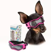 Dog Goggles Small Breed, Uv Protection Dog Sunglasses Medium Breed Dog Goggles Wind Dust Proof With Adjustable Straps Pink