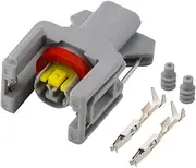 BIZOCA 1/5/10/20/50 Sets 2 Pin Delphi 1.5 MM Waterproof Automotive Grey Connector Fuel Diesel Injector Fuel Rail Plug T15 240PC024S8014(5 Sets_2P)