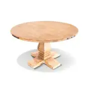 NNEDSZ Gloriosa Round Dining Table 135cm Pedestal Solid Timber Wood - Honey Wash