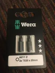 Wera 05073314001 TX20 x 25mm Torx Bit Two Pack