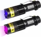 2 Pack UV 365Nm and 395Nm Light Wood's Lamp Blacklight Ultraviolet Flashlight