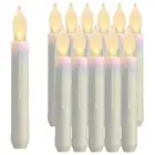 12pcs LED Electronic Candle Lights Long Pole Candle Lights Flameless Taper New