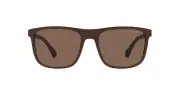 Emporio Armani Men's EA4129 Square Sunglasses, Matte Brown/Dark Brown, 56 mm