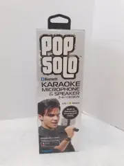 NEW! Pop Solo Portable Wireless Bluetooth Karaoke Microphone & Speaker Black