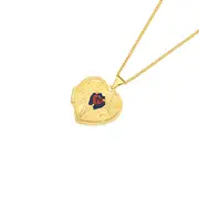 9ct Garnet Heart Locket in Red
