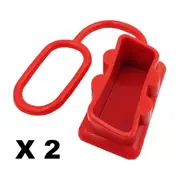 Dust Cap Red x 2 to Suit 50 Amp Anderson Plug Dual Battery 50a End Cap