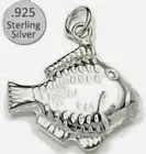 Silver fish charm 925 sterling silver pendant puffy sealife high quality New