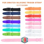 Silicone Strap For Swatch Jelly Three Eyes Classic 12/17/19/20MM Trigeminal Brown 17mm