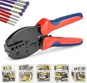 Sopnom Aglets for Shoelaces, Aglet Crimping Tool, Shoelace Aglets Tool and 200Pcs Shoe Lace Ends Tips Metal Aglets in 4 Colors 4 sizes (3.5/4/4.5/5mm), Repair Aglet for Shoelace,Hoodies,Pants,Sneakers