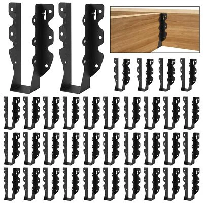 48 Pcs 2x8 Joist Hanger,Q235B Steel Black Powder Coated Face Mount Joist