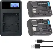 2Packs BP-511A BP-511 BP 511 511A Battery + LCD Dual USB Charger for Canon EOS 5D, 10D, 20D, 30D, 40D, 50D, Digital Rebel 1D, D60, 300D, D30, Kiss Powershot G5, Pro