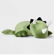 NEW Target Pillowfort Dinosaur Weighted Plush Pillow Triceratops Green