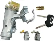 Ignition Lock Core Ignition Switch Steering Barrel Lock + Door Lock with 2 Keys Set Compatible for Hilux 1997-2005