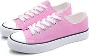 [ANTLULU] Womens Canvas Shoes Low Top and Lace up Fashion Casual Sneakers Black and White Classic