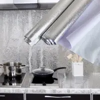 在飛比找momo購物網優惠-廚房抗油汙壁貼 鋁箔壁貼60x500cm(鋁箔壁貼/防污貼/