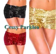 Sequins Jazz Dancewear Shorts Hot Pants Purple Pink Blue Green Gold Silver Red