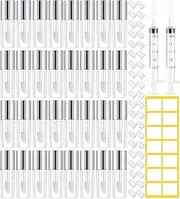 1.2ML Empt Lip Gloss Tube, 34Pack Clear Mini Refillable Balm Bottles Transparent Lipstick Containers for Lip Samples Portable DIY Containers Vials with Lipbrush and Cover for Travel and Home Use
