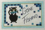 Elizabeth Turner Collection Needlepoint Canvas Gone Fishing Hand Painted S-25