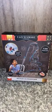 FAO Schwarz Motorized Roller Coaster Build Set - 736 Piece Set