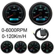 85mm GPS Speedometer 0-120km/H Tachometer 0-6000RPM Waterproof For Boat Car