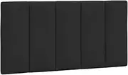 vidaXL Upholstered Headboard Cushion - Bed Header Pillow in Black Velvet with Foam Filling, Zipper, and Hook-and-Loop Fasteners - 107x3x45 cm