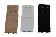 2 Hook Pack Of 3 Bra Extender Extension Clip On Strap Elastic Black White Nude