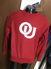 NWT $80 Champion Reverse Weave Oklahoma OU Sooners Pullover Sweatshirt Mens XL