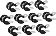 Yardenfun 10Pcs Rubber Cushioned Cable Clamps Assortment Kit for Fixation Maintenance Protection Salt Resistant Corrosion Resistant for Various