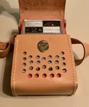 Vintage Silvertone Model 1207 Coral Transistor Radio WITH ORIGINAL CASE NEW