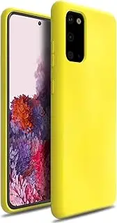 ZUSLAB Nano Silicone Case Compatible with 2020 Samsung Galaxy S20 4G 5G Shockproof Gel Rubber Bumper Protective Cover - Yellow