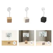 10 Pieces Place Cards Holder Table Menu Clip Rack with Wood Base Ornament