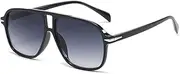 [Sibeg] Oversized Frame Square Sunglasses For Women 2024 New Classic Big Frames Sport Men Eyewear Candy Colors Shades UV400 Eyeglass, Black