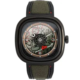 SEVENFRIDAY T3/04 虎年限量版 自動上鍊機械錶 送禮推薦-綠/45x45,6mm
