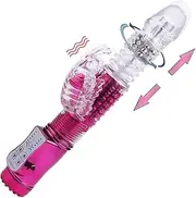 Leseox Thrusting Rabbit Vibrator with 360°rotation, 12 Vibration Modes Realistic Dildo for G-spot Clitoris Nipple Vagina Stimulation, Waterproof and Rechargeable, Adult Sex Toys for Women Couples