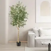 Costway2-Pack Artificial Olive Tree with 1296 Leaves for Office