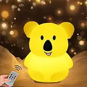 WHA&DARREN Large Koala Night Light for Kids,Cute Baby Night Light, Silicone Bedside Lamp,Portable Night Light for Kids Room, Rechargeable Animal Lights for Girls and Boys