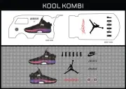 HotWheels(1/64), Kool Kombi "Air Jordan 035" Waterslide,PrintedWhiteFirst,Decals