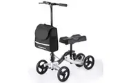 EQUIPMED Knee Scooter Walker, Disc Brake - Suspension Bag - Broken Leg Ankle Foot Mobility - Crutches Alternative -