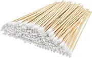 RIKWOG 200 Pcs Cotton Swabs, 6 Inch Long Ear Buds with Extra Long Wooden Handle Ear Picks for Cleaning, Jewelry, Polishing, Makeup, Dogs