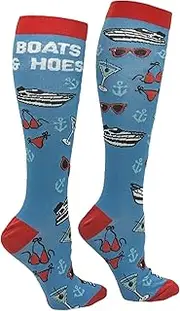 [Crazy Dog T-shirts] Boats And Hoes Funny Novelty Compression Socks For Men