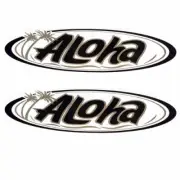 Waco Boat Aloha Decals 0827-05 | 22 x 5 1/2 Black Silver (Pair)