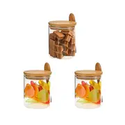Glass Jars With Bamboo Lids And Spoon, 17oz Glass Sugar Container With Wooden Lids And Scoop, Coffe