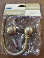 New Beme Pair Of Ball Curtain HoldBacks. Antique Brass